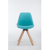 Silla de Visita Calais Square Natural,Azul