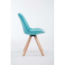 Silla de Visita Calais Square Natural,Azul
