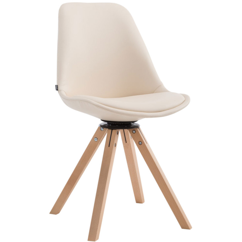 Silla de Visita Calais Square Natural,Crema