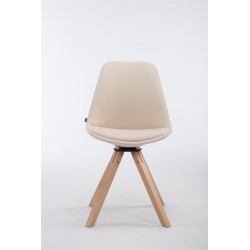 Silla de Visita Calais Square Natural,Crema