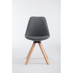 Silla de Visita Calais Square Natural,Gris