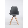 Silla de Visita Calais Square Natural,Gris