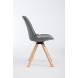 Silla de Visita Calais Square Natural,Gris