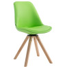 Silla de Visita Calais Square Natural,Verde