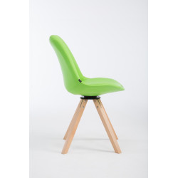 Silla de Visita Calais Square Natural,Verde