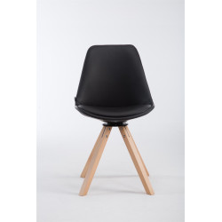Silla de Visita Calais Square Natural,Negro