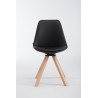 Silla de Visita Calais Square Natural,Negro