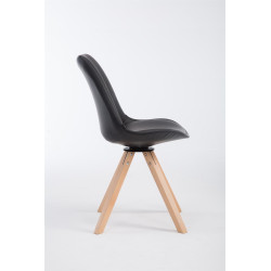 Silla de Visita Calais Square Natural,Negro