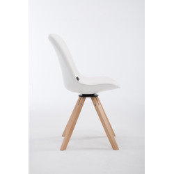Silla de Visita Calais Square Natural,Blanco