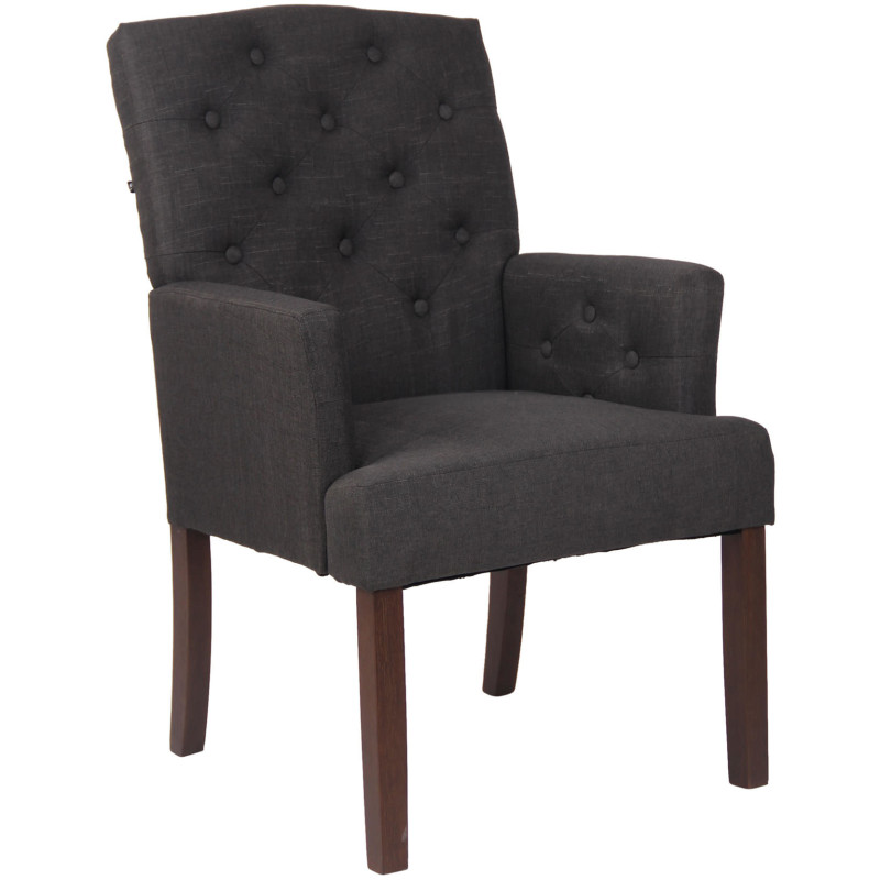 Butaca De Salón Sugar Tapizado En Tela Antiguo,Gris oscuro