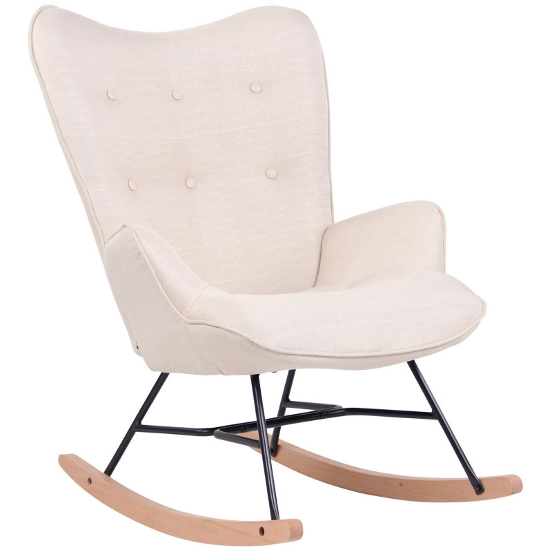 Silla Mecedora Sanka En Tela Crema