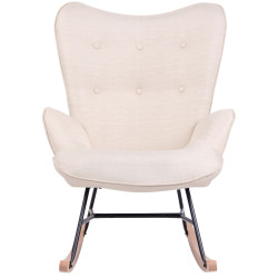 Silla Mecedora Sanka En Tela Crema