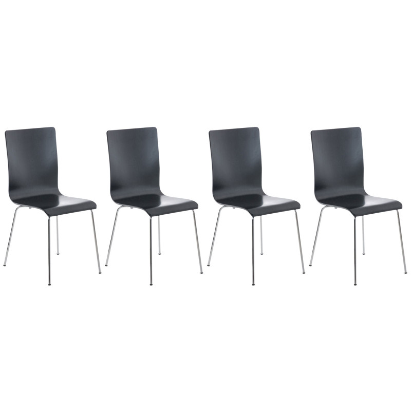 Juego de 4 Sillas de Espera Pepe Negro