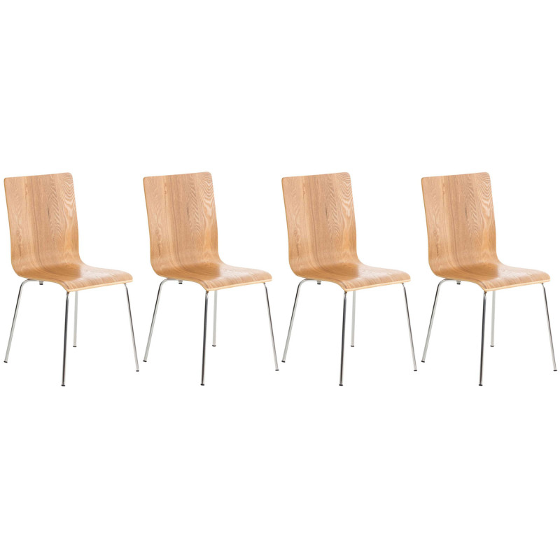 Juego de 4 Sillas de Espera Pepe Roble