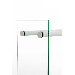 Leñero De Interior Dacio Con Cristal Transparente 35x60x60 cm,Blanco