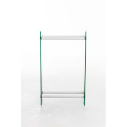 Leñero De Interior Dacio Con Cristal Transparente 35x60x80 cm,Blanco