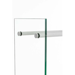 Leñero De Interior Dacio Con Cristal Transparente 35x60x80 cm,Blanco