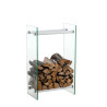 Leñero De Interior Dacio Con Cristal Transparente 35x80x80 cm,Blanco