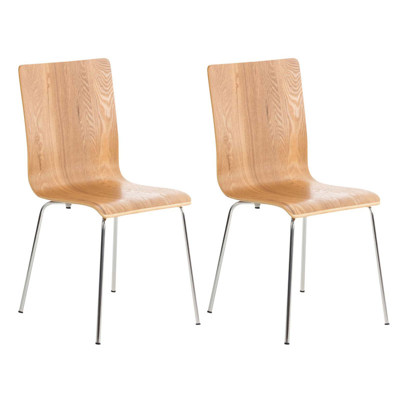 Juego de 2 Sillas de Espera Pepe Roble