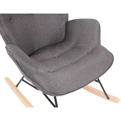 Silla Mecedora Sanka En Tela Gris oscuro