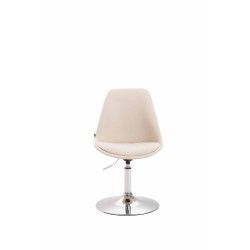 Silla De Comedor Maverick En Tela Crema,Cromado