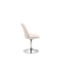 Silla De Comedor Maverick En Tela Crema,Cromado