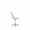 Silla De Comedor Maverick En Tela Crema,Cromado