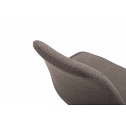 Silla De Comedor Maverick En Tela Gris oscuro,Cromado