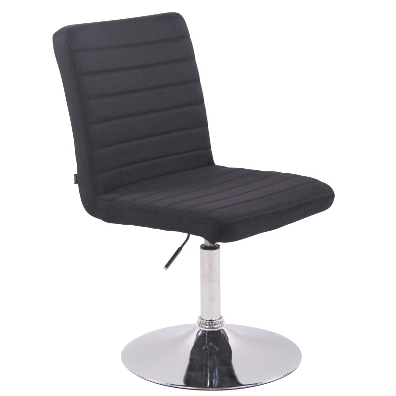 Taburete de comedor Elva en tela Negro