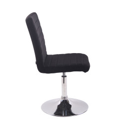 Taburete de comedor Elva en tela Negro