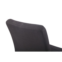 Taburete de comedor Elva en tela Negro
