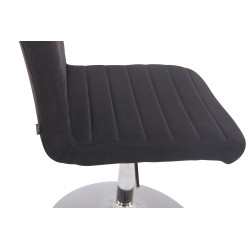 Taburete de comedor Elva en tela Negro