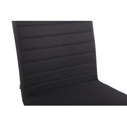 Taburete de comedor Elva en tela Negro