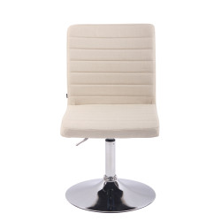 Taburete de comedor Elva en tela Crema