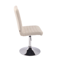 Taburete de comedor Elva en tela Crema