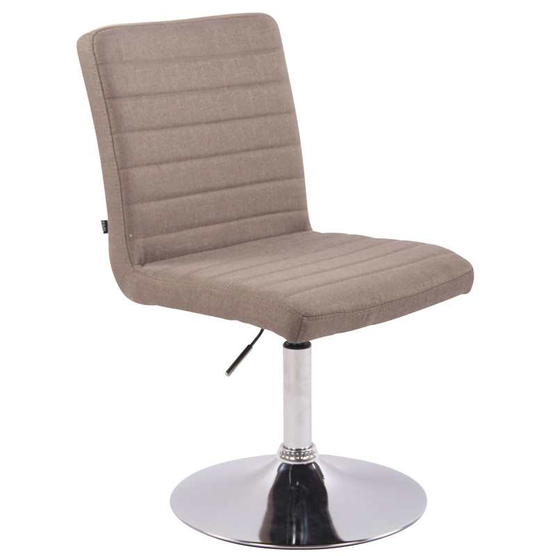Taburete de comedor Elva en tela Gris topo