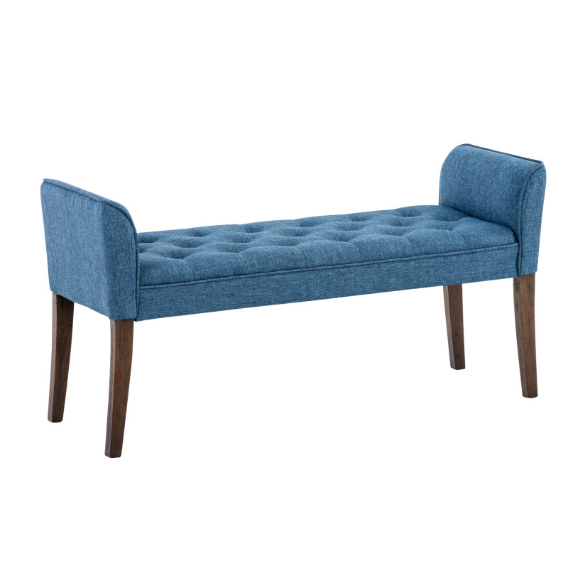 Chaise Longue Cleopatra Tapizado en Tela Azul,Antiguo oscuro