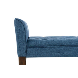 Chaise Longue Cleopatra Tapizado en Tela Azul,Antiguo oscuro
