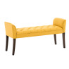 Chaise Longue Cleopatra Tapizado en Tela Amarillo,Antiguo oscuro