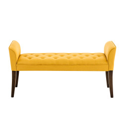 Chaise Longue Cleopatra Tapizado en Tela Amarillo,Antiguo oscuro