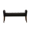 Chaise Longue Cleopatra Tapizado en Tela Negro,Antiguo oscuro