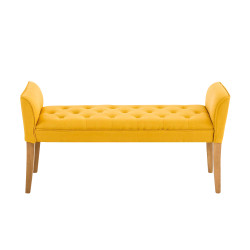 Chaise Longue Cleopatra Tapizado en Tela Amarillo,Antiguo claro