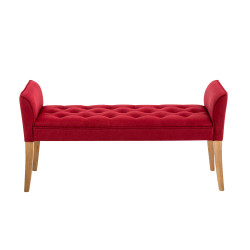 Chaise Longue Cleopatra Tapizado en Tela Rojo,Antiguo claro