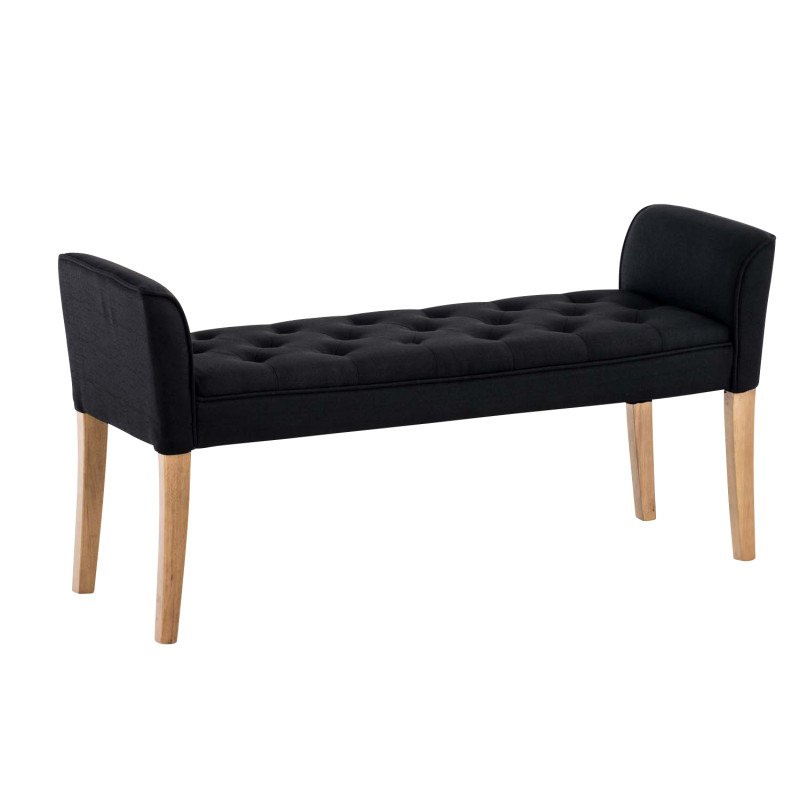Chaise Longue Cleopatra Tapizado en Tela Negro,Antiguo claro
