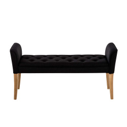 Chaise Longue Cleopatra Tapizado en Tela Negro,Antiguo claro