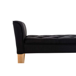 Chaise Longue Cleopatra Tapizado en Tela Negro,Antiguo claro
