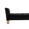 Chaise Longue Cleopatra Tapizado en Tela Negro,Antiguo claro