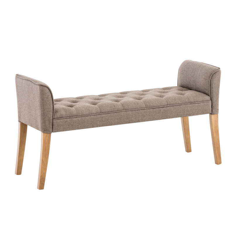 Chaise Longue Cleopatra Tapizado en Tela Gris topo,Antiguo claro