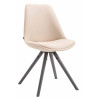 Silla visita Toulouse Rund en Tela Crema,Gris