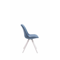 Silla visita Toulouse Rund en Tela Azul,Blanco